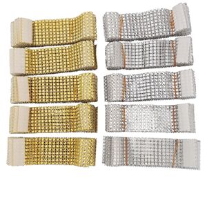 Set of 100 Sparkly Napkin Rings Gold and Silver Tones, NWOT